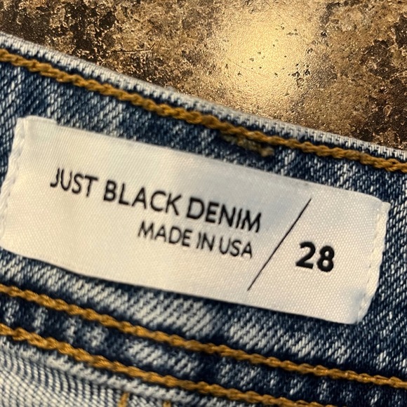 Just Black Denim The Nautical Wide Leg Size 28 Patch Pockets Blue Denim - Picture 8 of 12